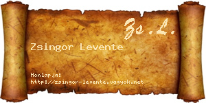 Zsingor Levente névjegykártya