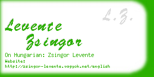 levente zsingor business card